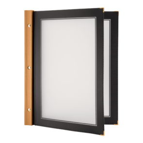 Securit® A4 WOOD menu ryg