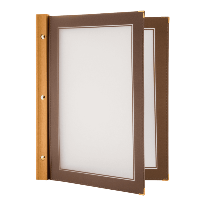 Securit® A4 WOOD opbevaringsboks med 20 stk. menuomslag - Image 2