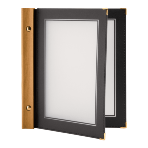 Securit® A5 WOOD menu ryg