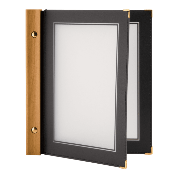 Securit® A5 WOOD menu ryg