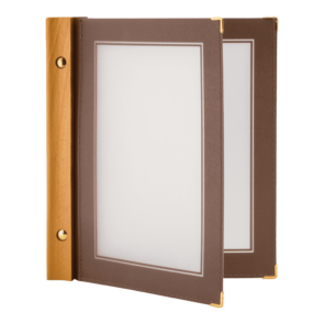 Securit® A5 WOOD menu ryg