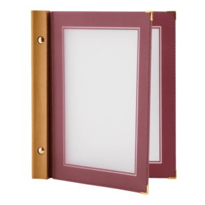 Securit® A5 WOOD menu ryg