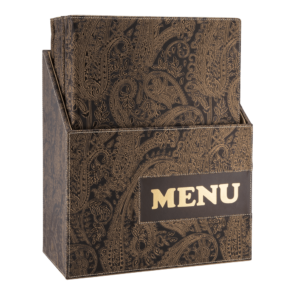 Securit® 10 stk. A4 PAISLEY DESIGN menuomslag i opbevaringsboks
