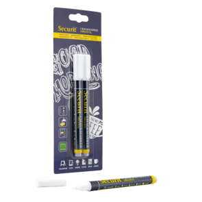 Securit® original kridtmarker/kridtpenne - sæt med 2 stk. small i hvid