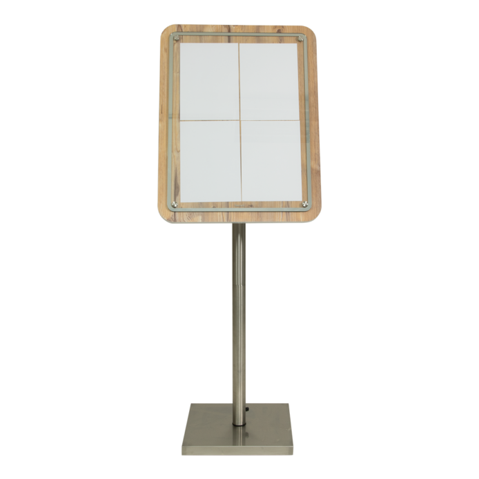 Securit® 85 cm rustfrit stativ til Glass Star menu-displays - Image 2