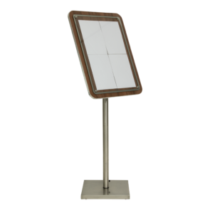 Securit® GLASS STAR 4xA4 menu-display i valnød