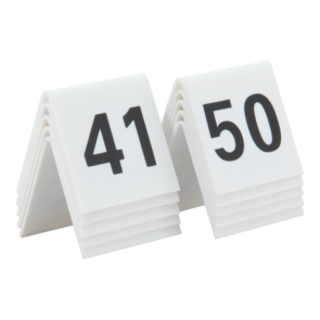 Securit® 10 stk. bordnumre 41-50 i hård hvid akryl