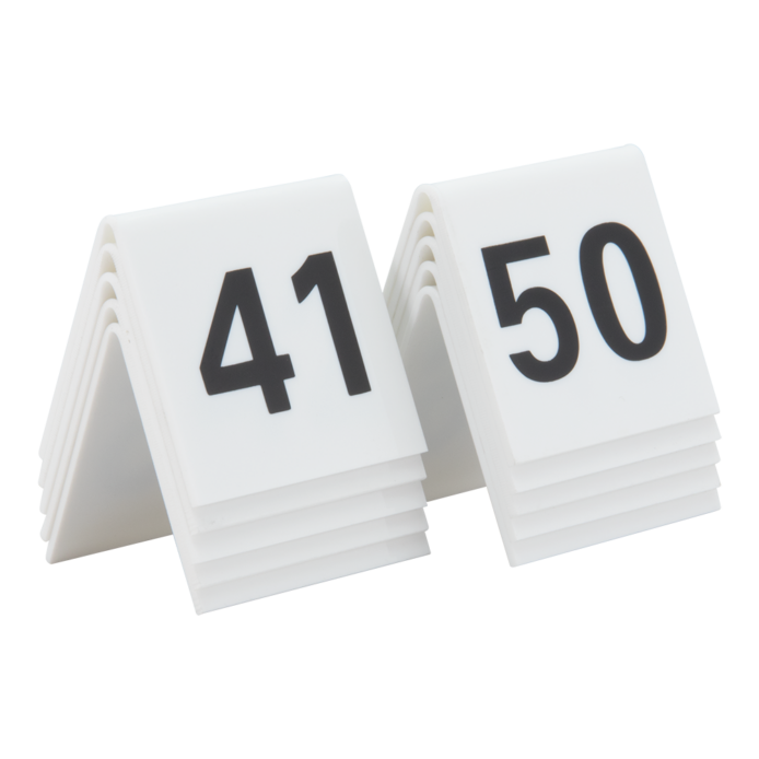 Securit® 10 stk. bordnumre 41-50 i hård hvid akryl
