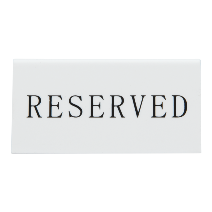 Securit® 5 stk bordskilte "RESERVED" i hård hvid akryl - Image 3