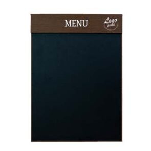 Clipboard A4 "MENU" med dit logo, modern marron/brun
