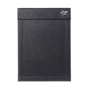 Clipboard A4 "MENU" med dit logo, PU læder sort