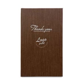 Regningsholder "THANK YOU" med dit logo, modern marron/brun