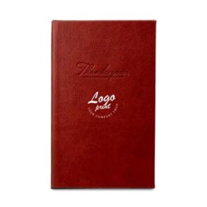 Regningsholder "THANK YOU" 13,5x21 med dit logo, PU læder brun