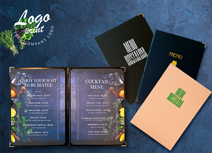 2 sidet omslag logo print